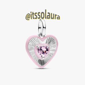 Pandora Radiating Pink Heart Medallion Charm